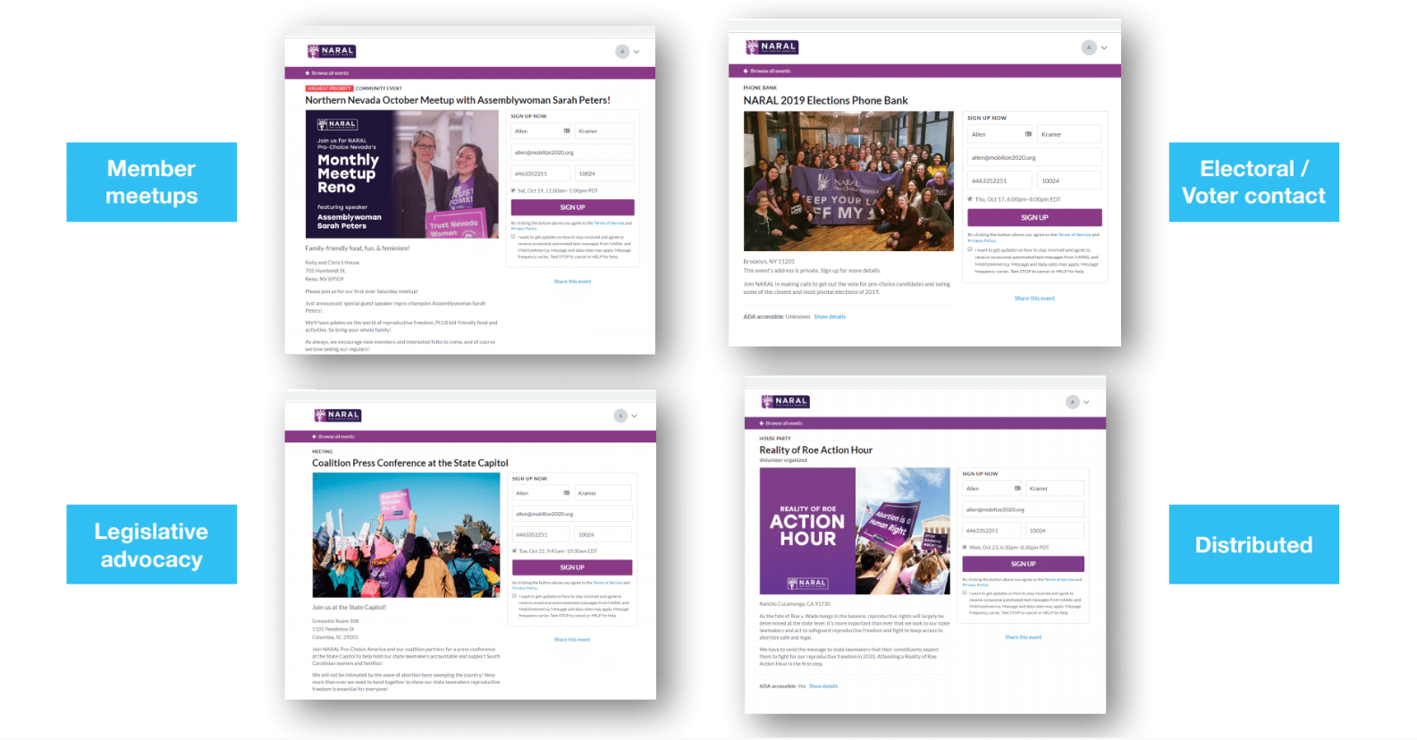 NARAL used the Mobilize platform of volunteer management software to grow its impact and pursue its mission.