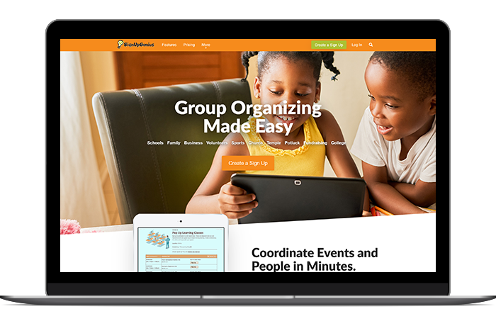 SignUpGenius's suite of event registration features are perfect for smaller organizations that need basic volunteer management software.