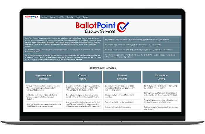 With union software from BallotPoint, your union's elections will be more streamlined and secure than ever.